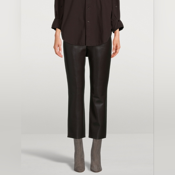 NWT Citizens of Humanity Jolene High-Rise Straight Cropped Leather Pants 27 - Picture 1 of 11